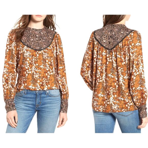NWT* Hinge for Nordstrom Mix Print Top - Women's Large - Picture 1 of 9